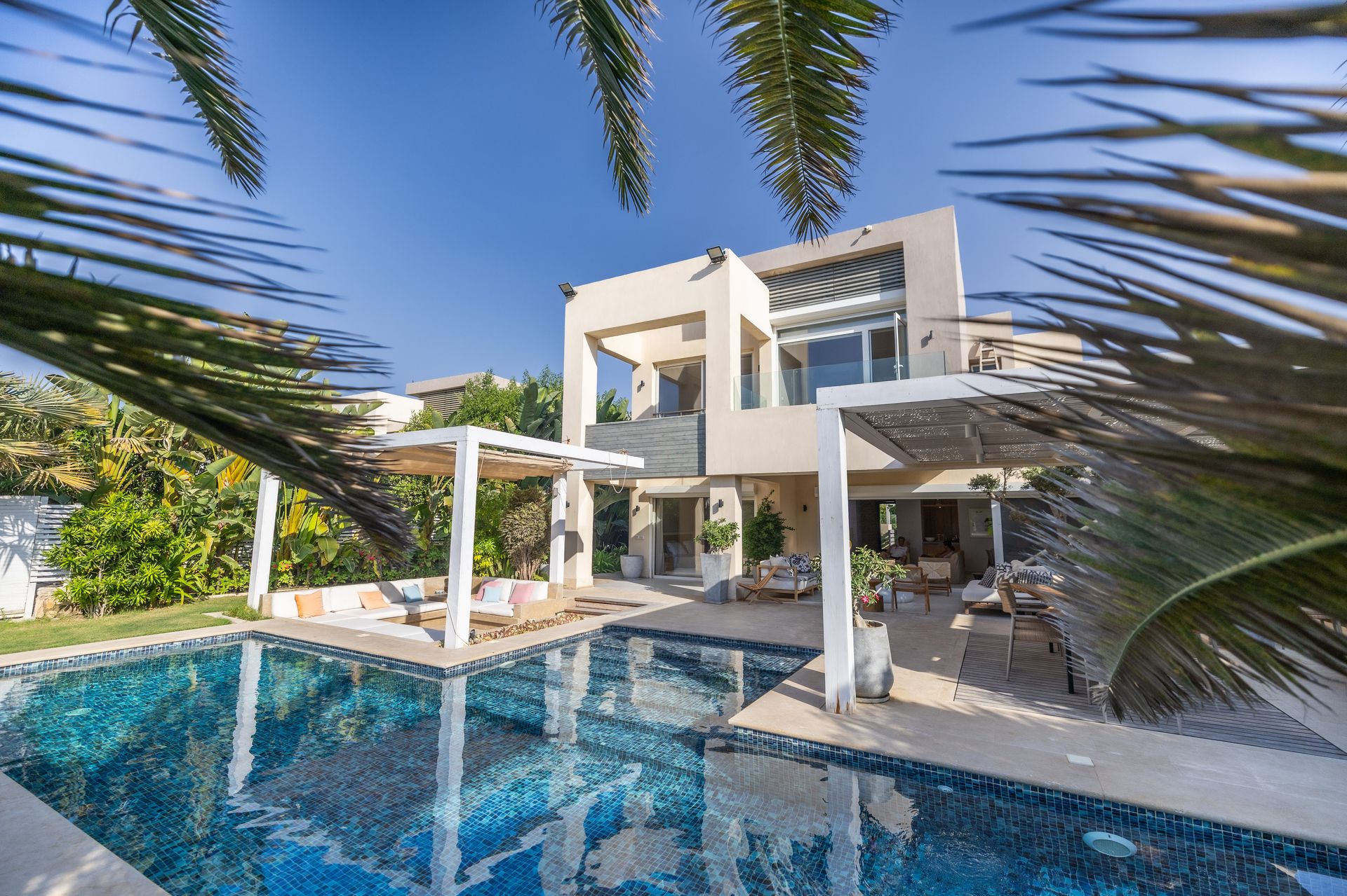 Hacienda White Villa with Pool