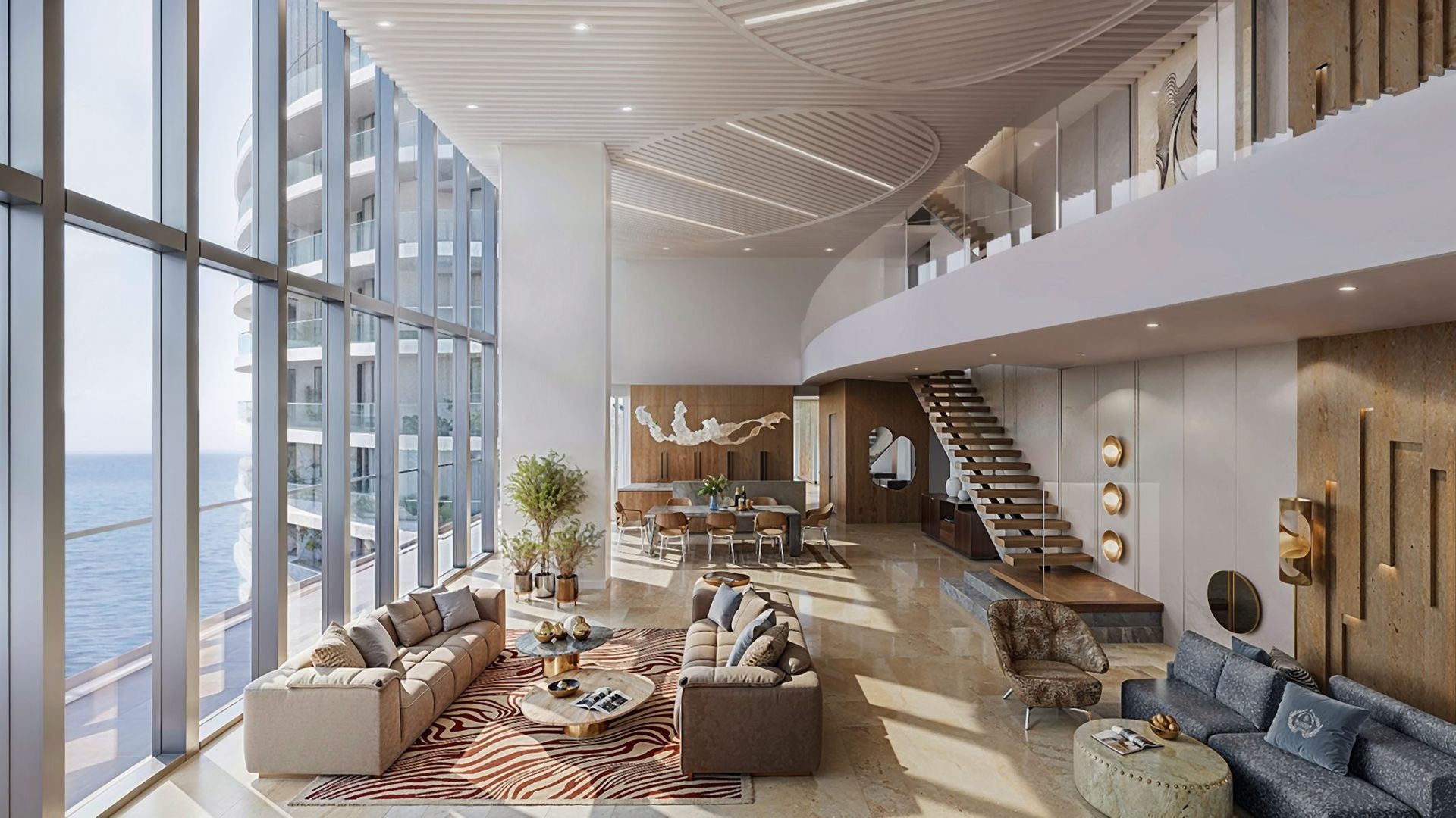 Tengerparti penthouse privát terasszal a Cavalli Tower Limassol épületében